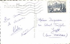 POSTAL de la VENDIMIA Niza una esquina del jardín Albert 1r y del teatro al aire libre