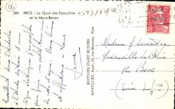 CPA Nice Le Quai des Etats Unis et le Mont Boron