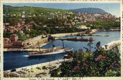 Niza de la POSTAL de la VENDIMIA vista del barco portuario