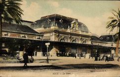 VINTAGE POSTCARD Nice Train station