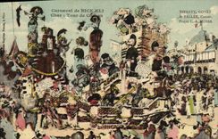 VINTAGE POSTCARD Nice Carnival XLI Tank Lousy trick Pig