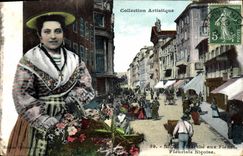 VINTAGE POSTCARD Nice Goes to the flowers Fleuriste nicoise