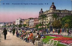 VINTAGE POSTCARD Nice Walk of Antglais And Nouveaux Gardens