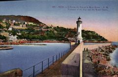 CPA Nice L'Entree du Port et le Mont Boron