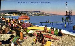 CPA Nice La Plage Et Les Bains de Mer