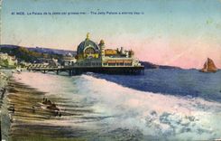 CPA Nice La Palais de la jetee Par Grosse Mer