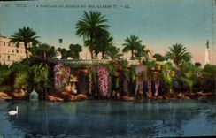 VINTAGE POSTCARD Nice the Cascade Of the Garden Of King Albert 1st