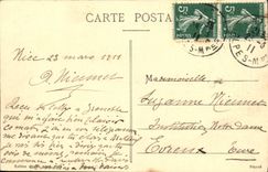 Crepúsculo de la POSTAL de la VENDIMIA Niza