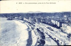 Opinión panorámica de la POSTAL de la VENDIMIA Niza tomada de la torre de Bellanda