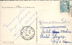 VINTAGE POSTCARD Nice the Walk and the Palate of the Mediterranean