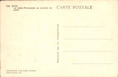 POSTAL de la VENDIMIA Niza la caminata del embarcadero con el sol de la fijación