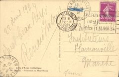 POSTAL Niza Promeande de la VENDIMIA con el barco del boro del montaje