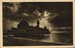 CPA Nice Crepuscule sur le Palais de la Jetee 