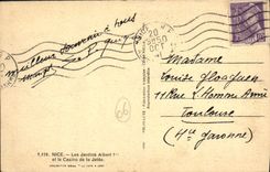 VINTAGE POSTCARD Nice the Gardens Albert er and the Casino and the Pier