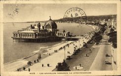 VINTAGE POSTCARD Nice New Terraces the Promeande Pier