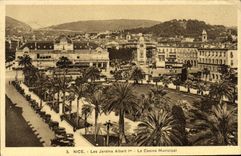 VINTAGE POSTCARD Nice the Gardens Albert the 1st Municipal Casino