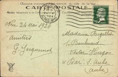 POSTAL de la VENDIMIA Niza vista de la vegetación del africano del castillo