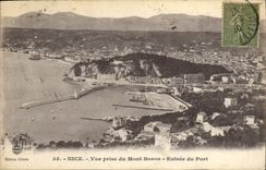 CPA Nice Vue prise du Mont Boron Entree du Port 