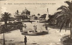 VINTAGE POSTCARD Nice Parks Fountain of the Tritons Palate of the Pier