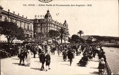 VINTAGE POSTCARD Nice Rulh Hotel and Promenade of the English