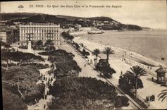 VINTAGE POSTCARD Nice the Quay of the United States and Promeande of the English