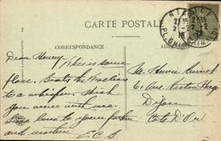 VINTAGE POSTCARD Nice the Beach Rock Points South by a heavy swell