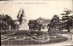 VINTAGE POSTCARD Nice Garden Albert 1st Statue of Poetry