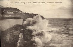 VINTAGE POSTCARD Nice Heavy swell Rauba Capeu Terrace of the Sun