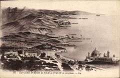 POSTAL de la VENDIMIA la dimensión del azul de Niza en Italaie en el aeroplano