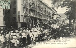VINTAGE POSTCARD Carnival of Nice 1906 the Massena avenue during the procession