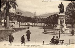 VINTAGE POSTCARD Nice the Public garden and the Massena Monument