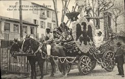 CPA Nice Fetes du Printemps Char de la reine des Blanchisseuses TOP Chevaux Cheval