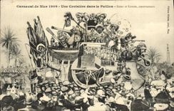 VINTAGE POSTCARD Carnival of Nice a cruising in the Spangle