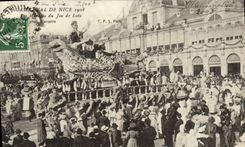 VINTAGE POSTCARD Carnival of Nice misdeeds of the play of Lotto Lottery 1908