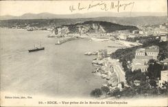 POSTAL de la VENDIMIA Niza vista del camino de Villefranche