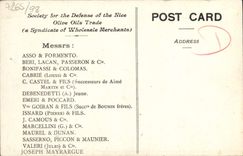 VINTAGE POSTCARD Nice Which occurred Massena Casino and Jardin of the Society Palm trees off the Defense off the Nice Olive Trade Oils