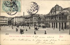 VINTAGE POSTCARD Place of the Casino and place Massena Nice