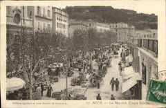VINTAGE POSTCARD Nice Market Saleya Course