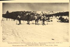 CPA Sports d'Hiver a Peira Cava Environs de Nice Chaine des Alpes Skieurs 