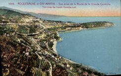 CPA Roquebrune et Cap Martin Vue prise de la Route de la Grande Corniche 