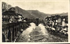 CPA Sospel Le pont vieux et les Monts Italiens 