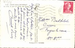 POSTAL MODERNA cabo santo Ferrat de Jean la ciudad el puerto y la manija de los hoyos