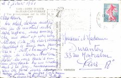 POSTAL MODERNA opinión panorámica de Ferrat del cabo santo de Jean sobre la ciudad y el puerto