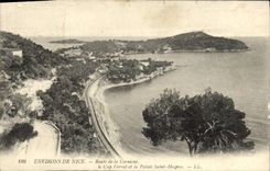 CPA Environs De Nice Route de la Corniche Le Cap Ferrat et la pointe Sainte Hospice 
