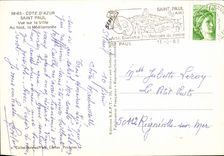 MODERN CARD Saint Paul Seen On the City At the Bottom the Mediterranean