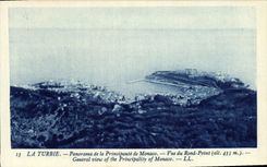 VINTAGE POSTCARD La Turbie Panorama of the Principality of Monaco Seen of the Round not