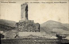 VINTAGE POSTCARD La Turbie Turn of Auguste Roman ruins