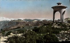 POSTAL MODERNA masa sólida de Authion y el taladro de Turini visto desde la placa del Madonna de Utelle