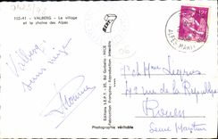 POSTAL MODERNA Valberg la aldea y la gama alpestre