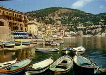MODERN CARD Villefranche On Sea the port Boats